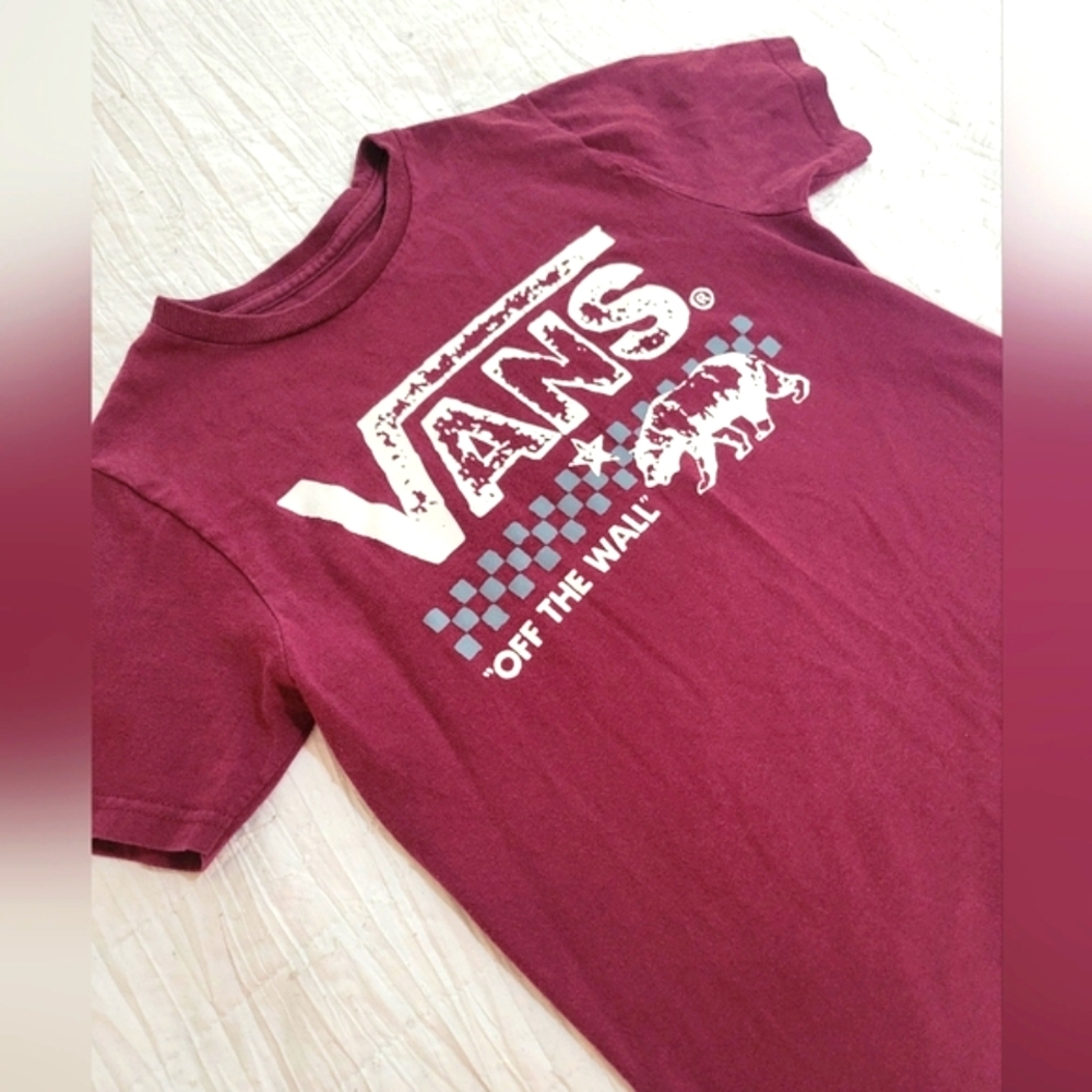 VANS Kids Maroon Graphic T-Shirt